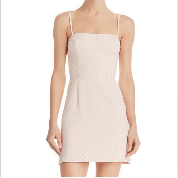 French Connection pale pink polka dot mini dress - Picture 3 of 13
